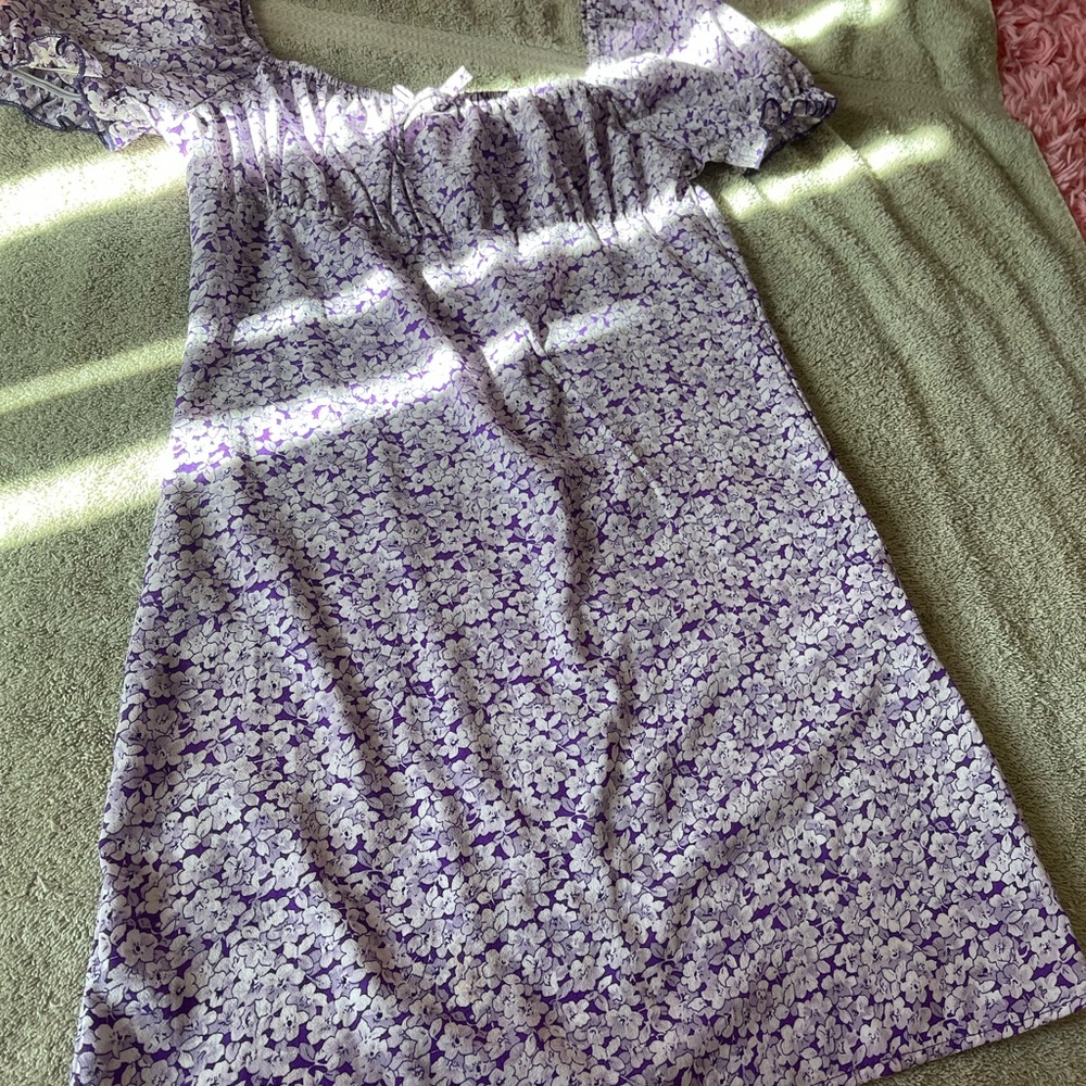 Girls Floral Purple Dress